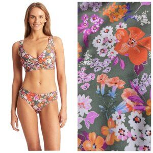 Sea level NWT 10/12 Bikini - Parkland - Crossfront Bikini Top & Mid Rise Bottom